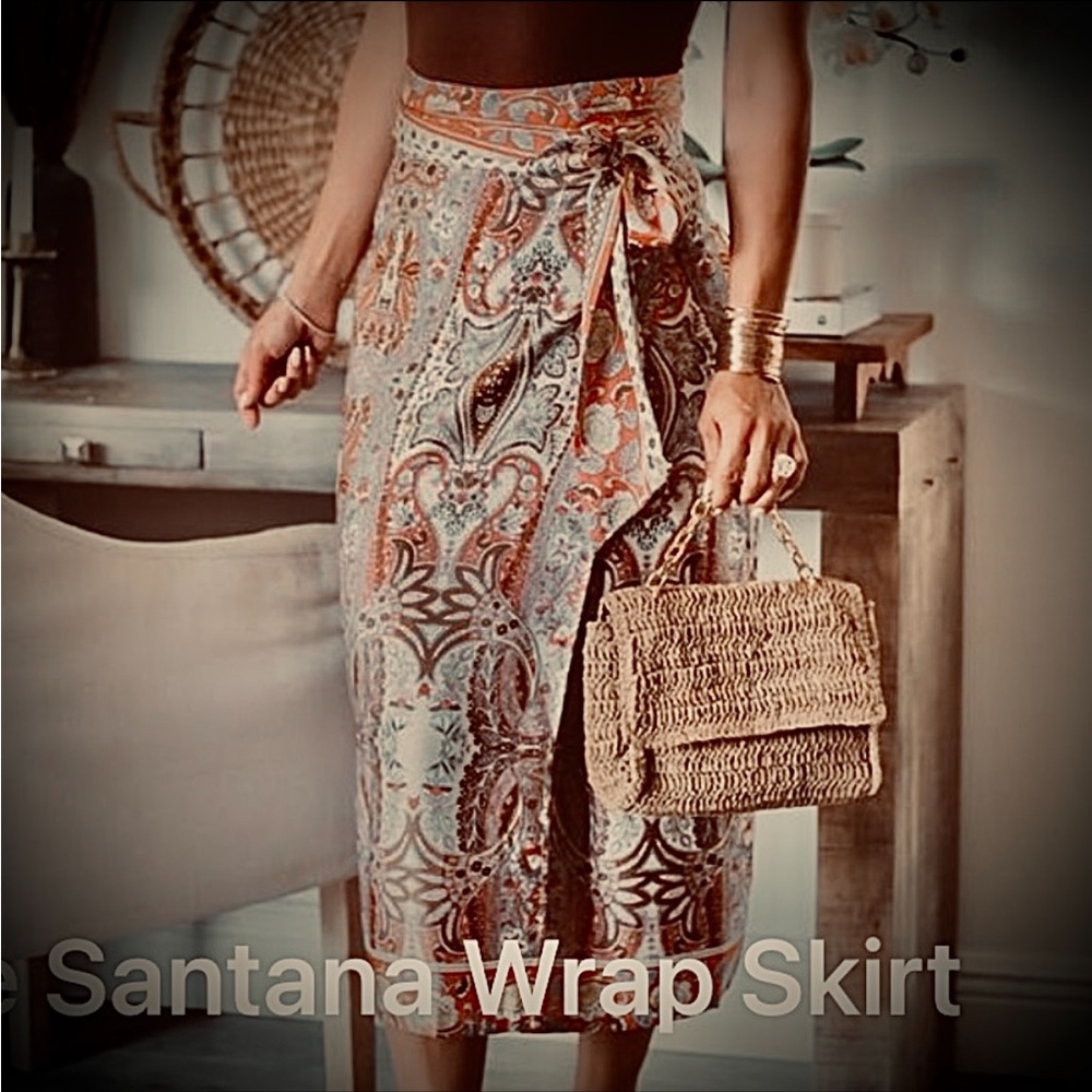 New! Wrap Midi Skirt - Multicolor